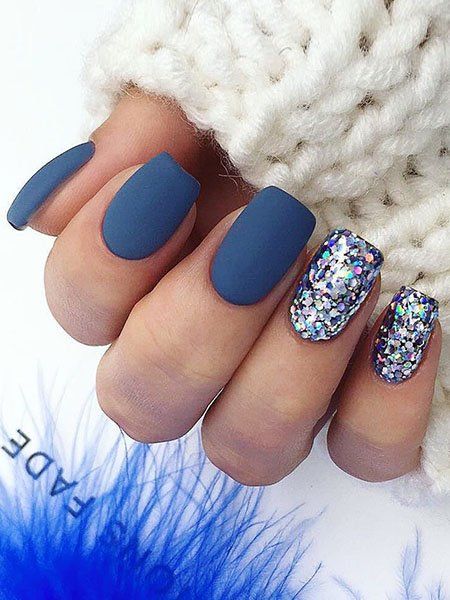 blue dip nail designs
