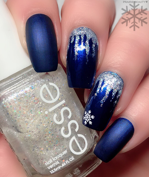 blue and silver nail designs