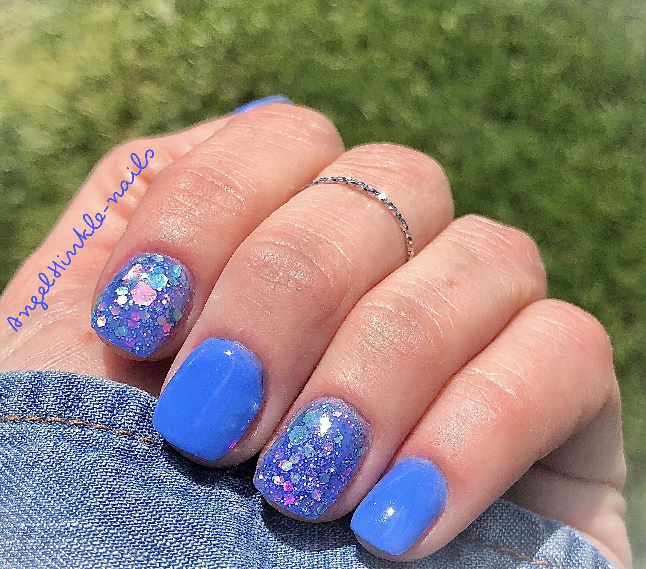 blue dip nail designs
