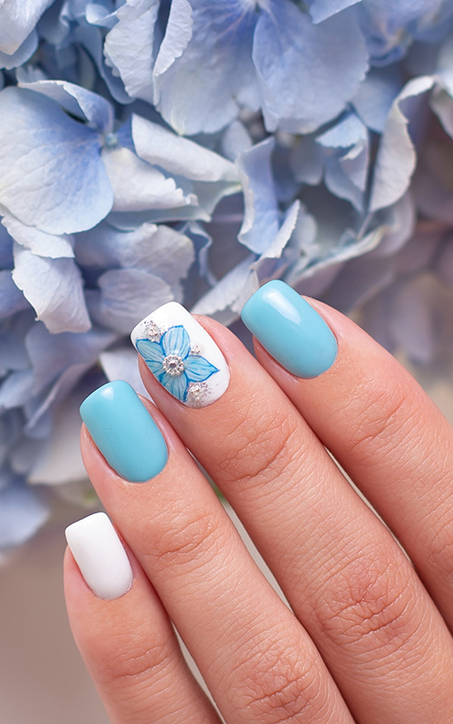 blue dip nail designs