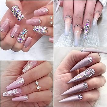 nail designs with rhinestones