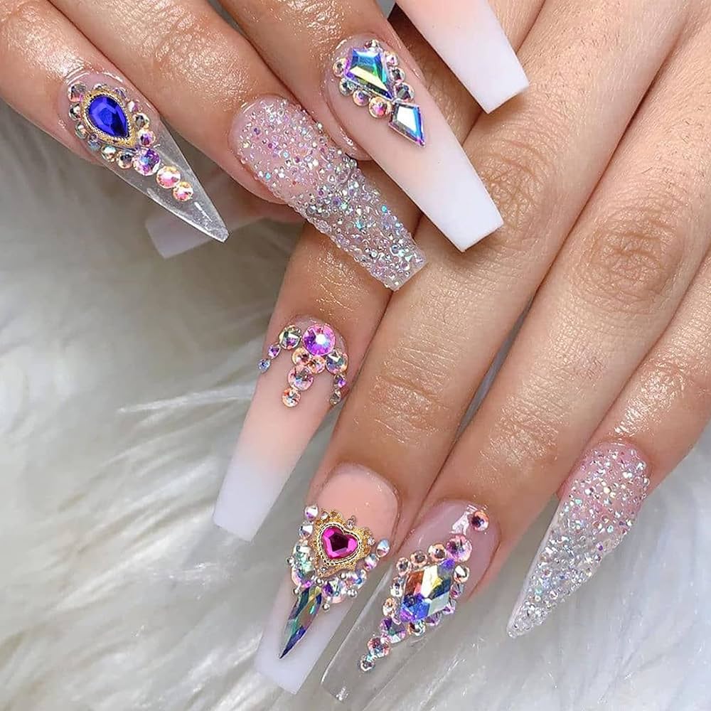 nail designs with rhinestones