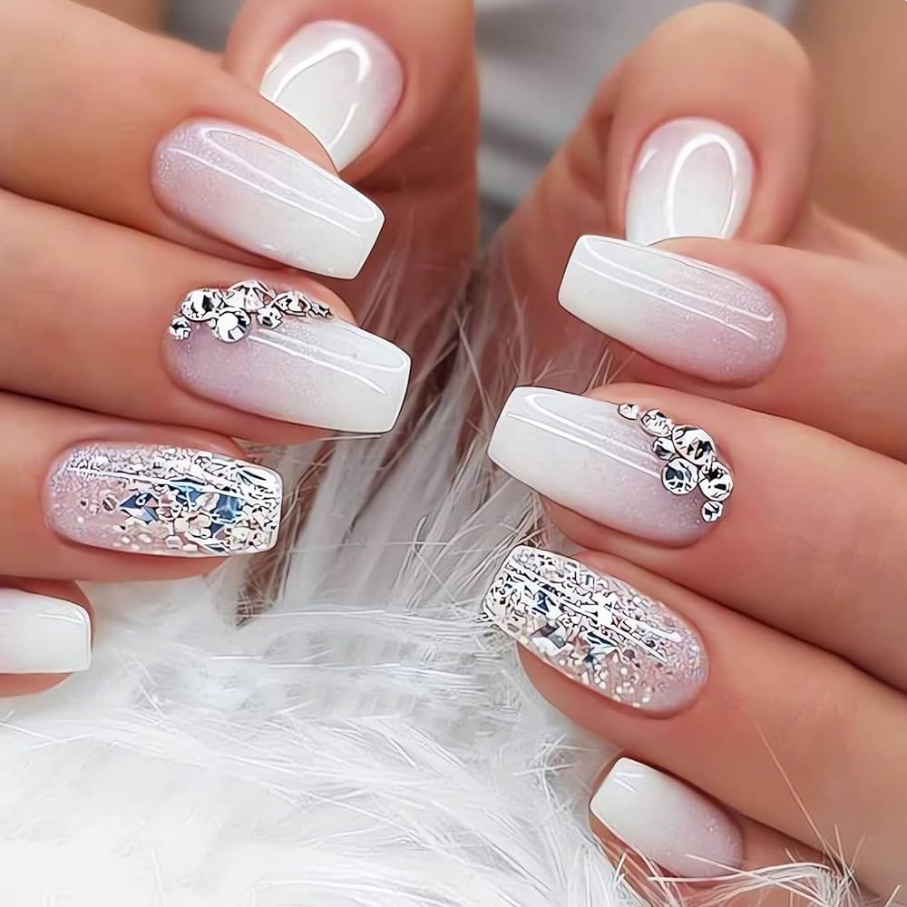 nail designs with rhinestones