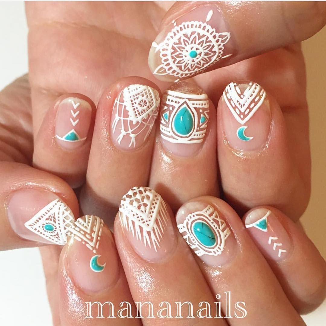 bohemian nail design