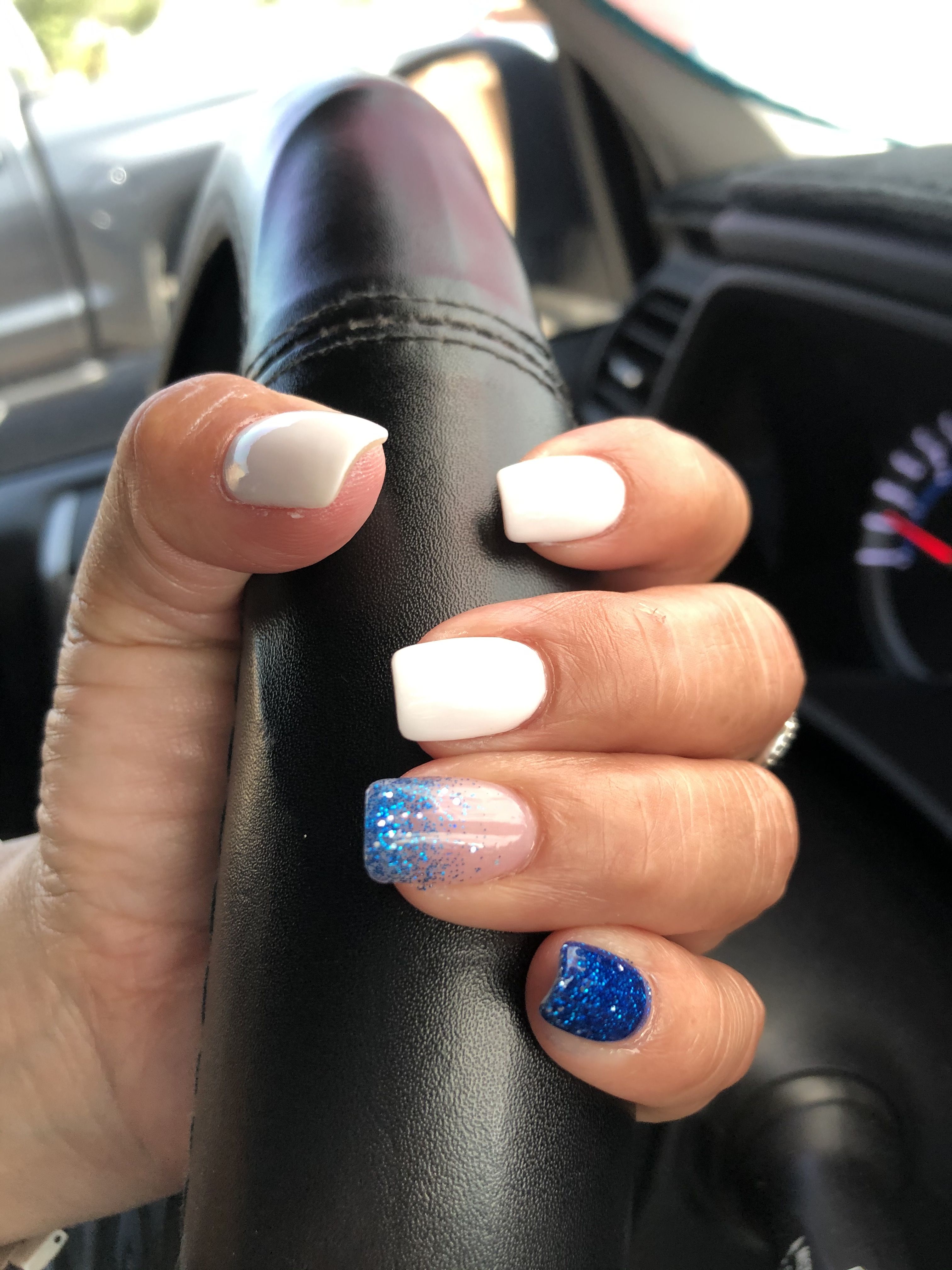 blue dip nail designs