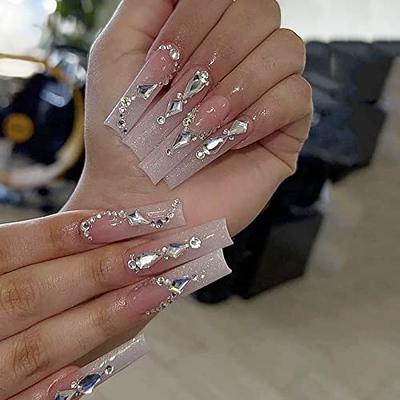 nail designs with rhinestones