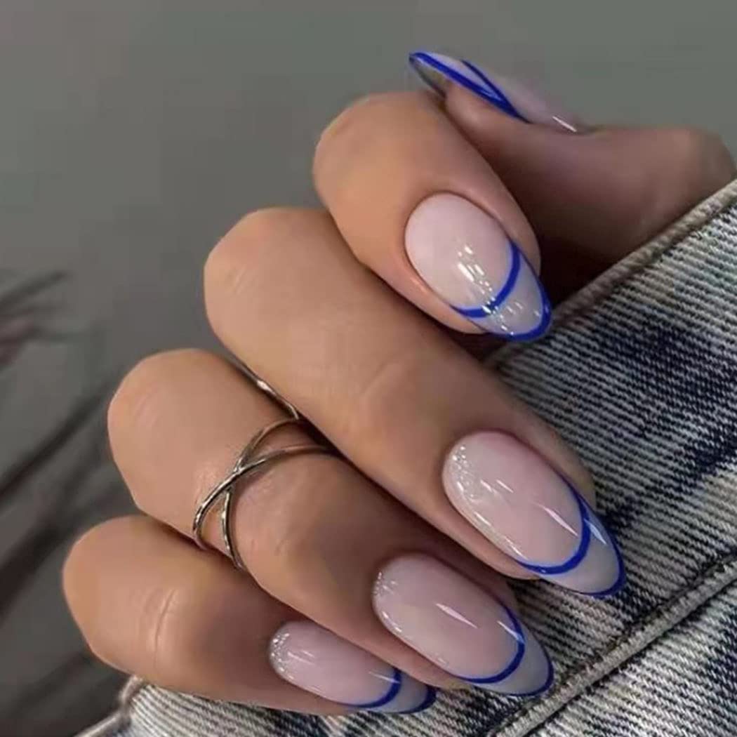 thin blue line nail designs