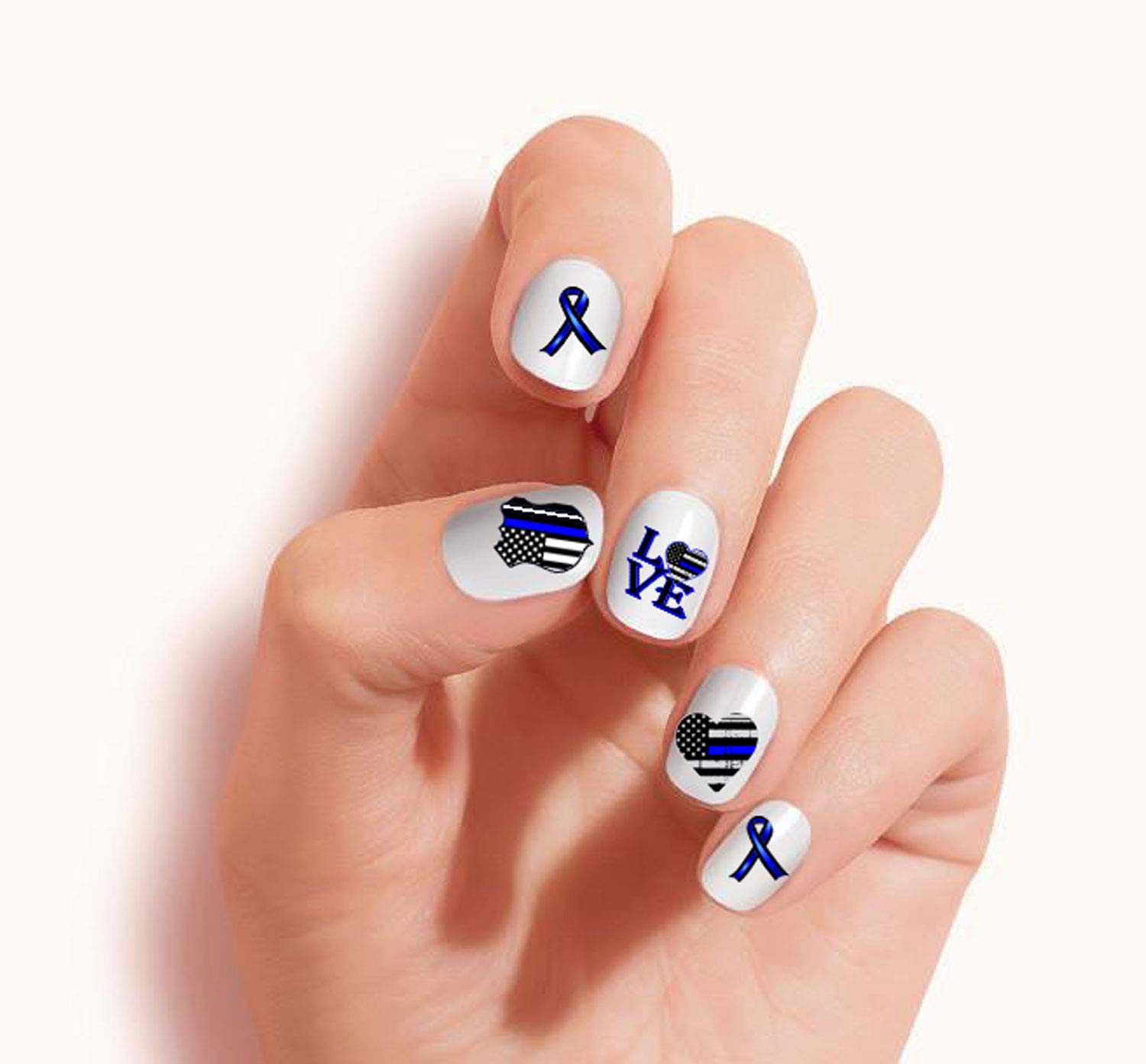 thin blue line nail designs