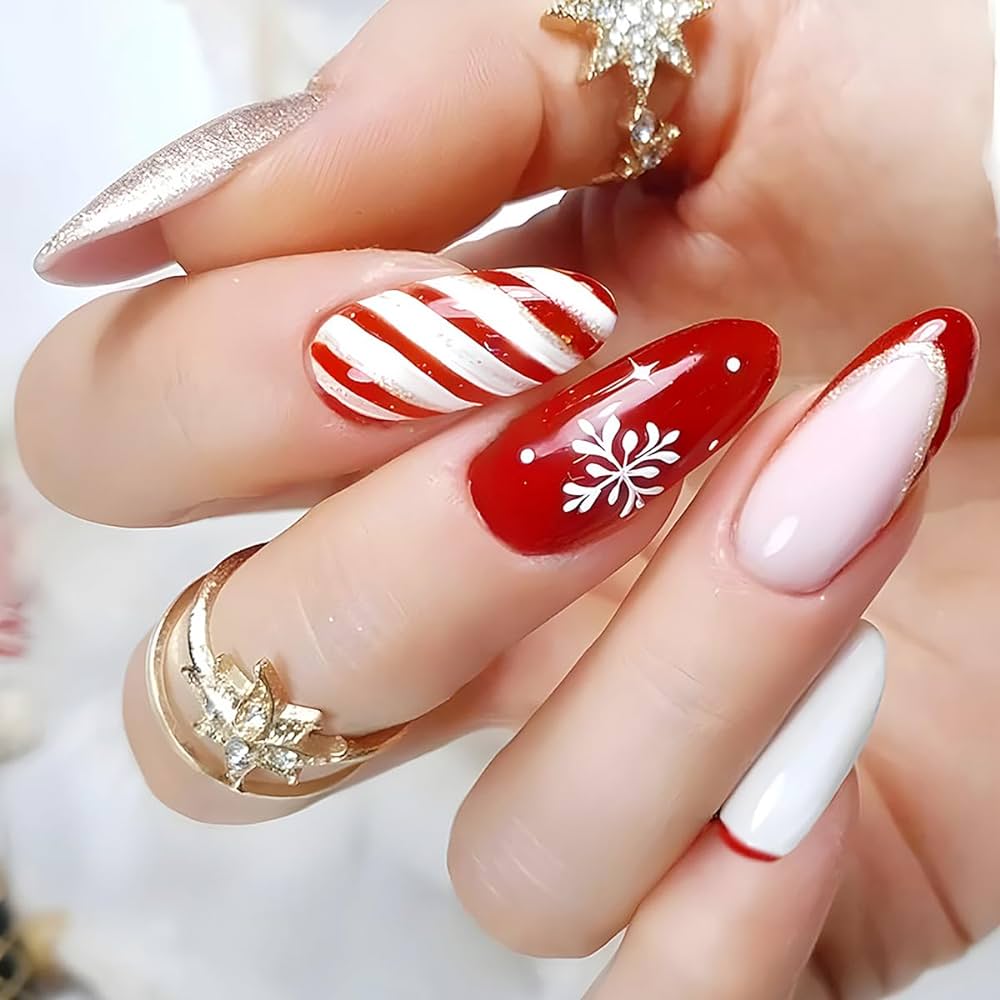 white christmas nail designs