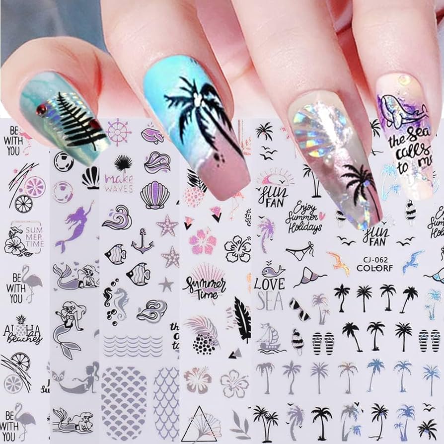 beach designs for nails
