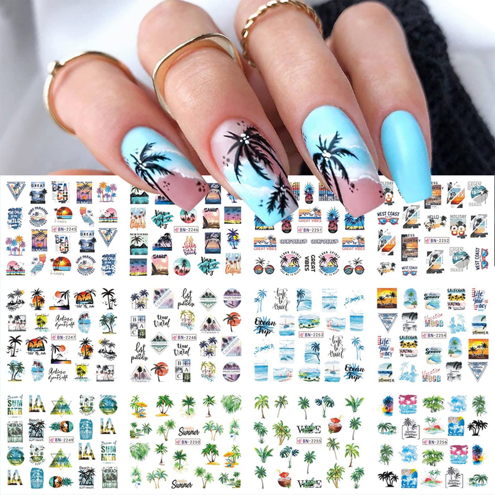 beach designs for nails