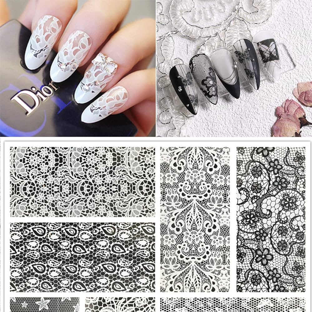 white lace nail designs