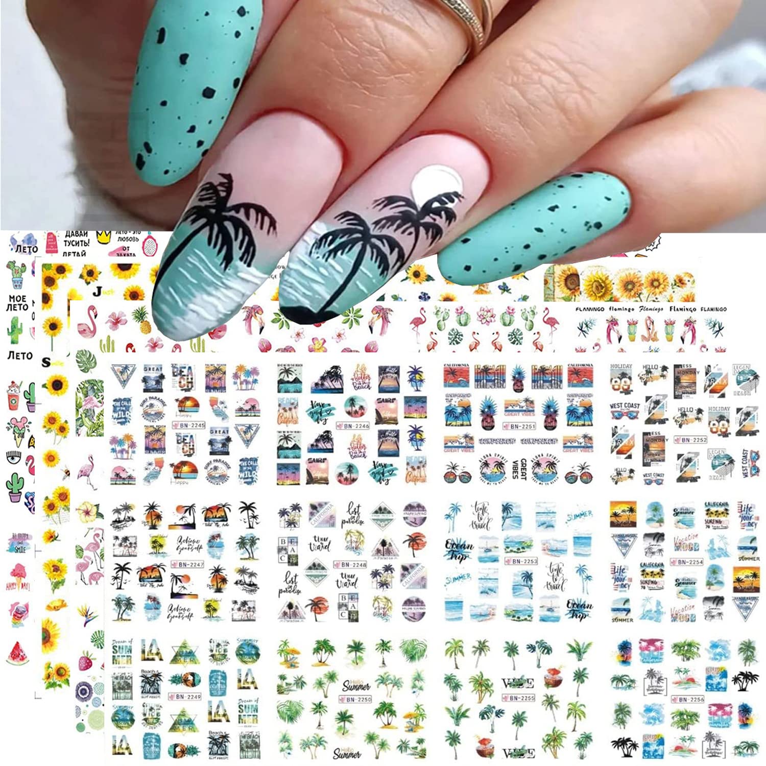 beach designs for nails
