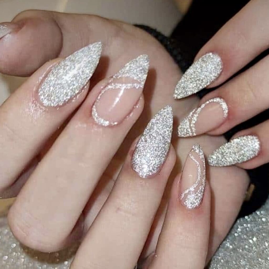 white christmas nail designs