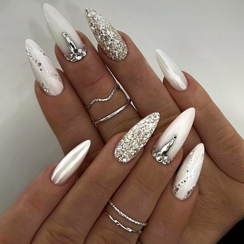 white christmas nail designs