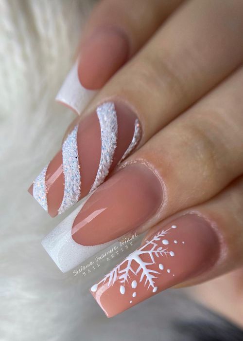 white christmas nail designs