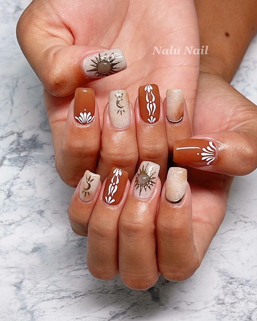bohemian nail design