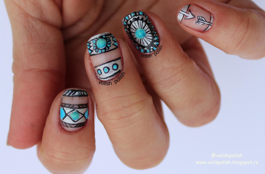 bohemian nail design