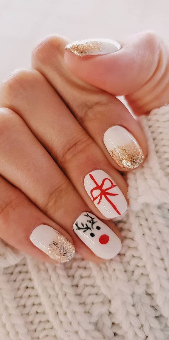 white christmas nail designs